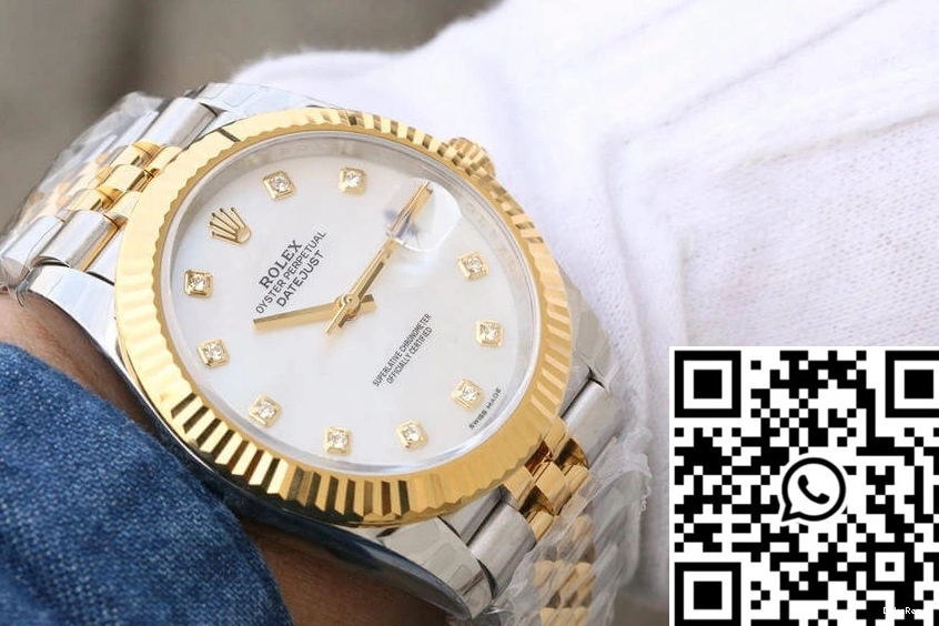 Dial EW Datejust M126333-0018 Yellow Factory Rolex Gold White 0127
